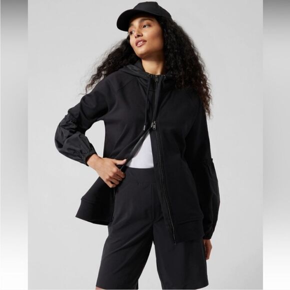 ATHLETA ON MY WAY TRIUMPH HOODIE Black Womens Size Medium Athleisure - Picture 1 of 7